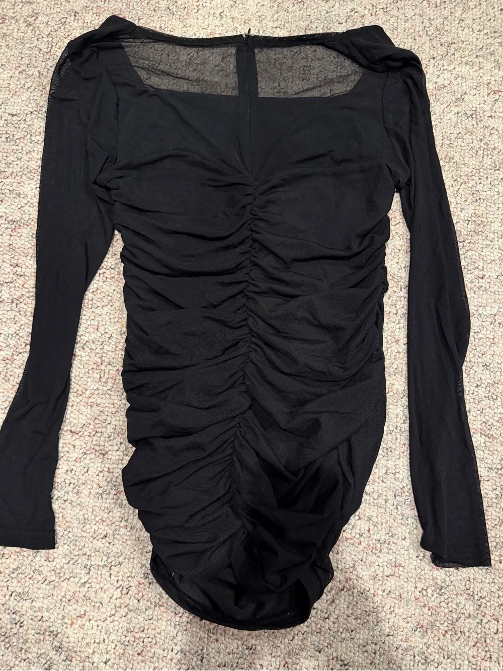 Classic Black Sheer Sleeve Women's Dress - Unbranded